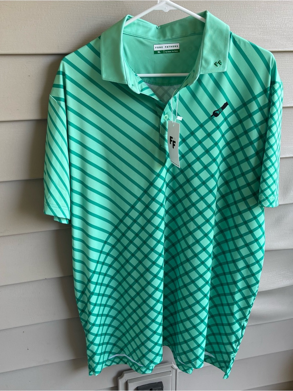 Fore Fathers Men's Green Turf Dad XL Golf Polo Shirt Performance UPF NWT